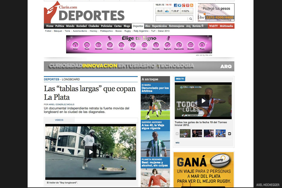 Entrevista para Clarín Deportes online. (2012)